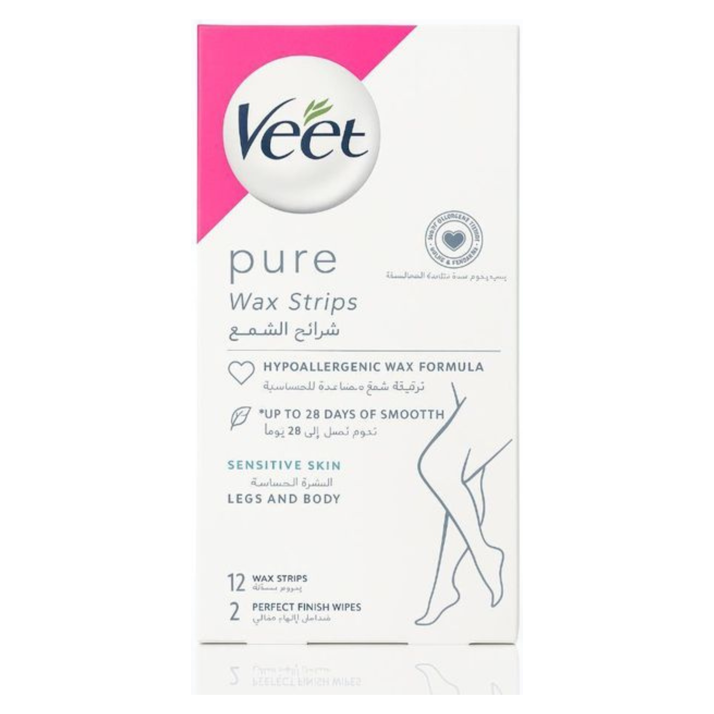 فيت شرائح شمع للجسم والساقين للبشرة الحساسة 12 قطعة